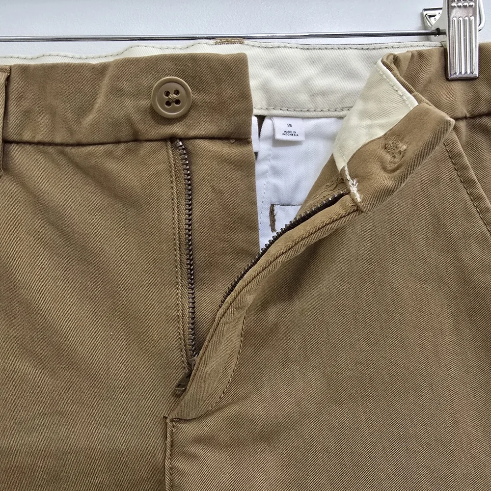 nwt GAP boys size‎ 18 Tech Skinny Pants Adjustable Waist Flat Front Tan
